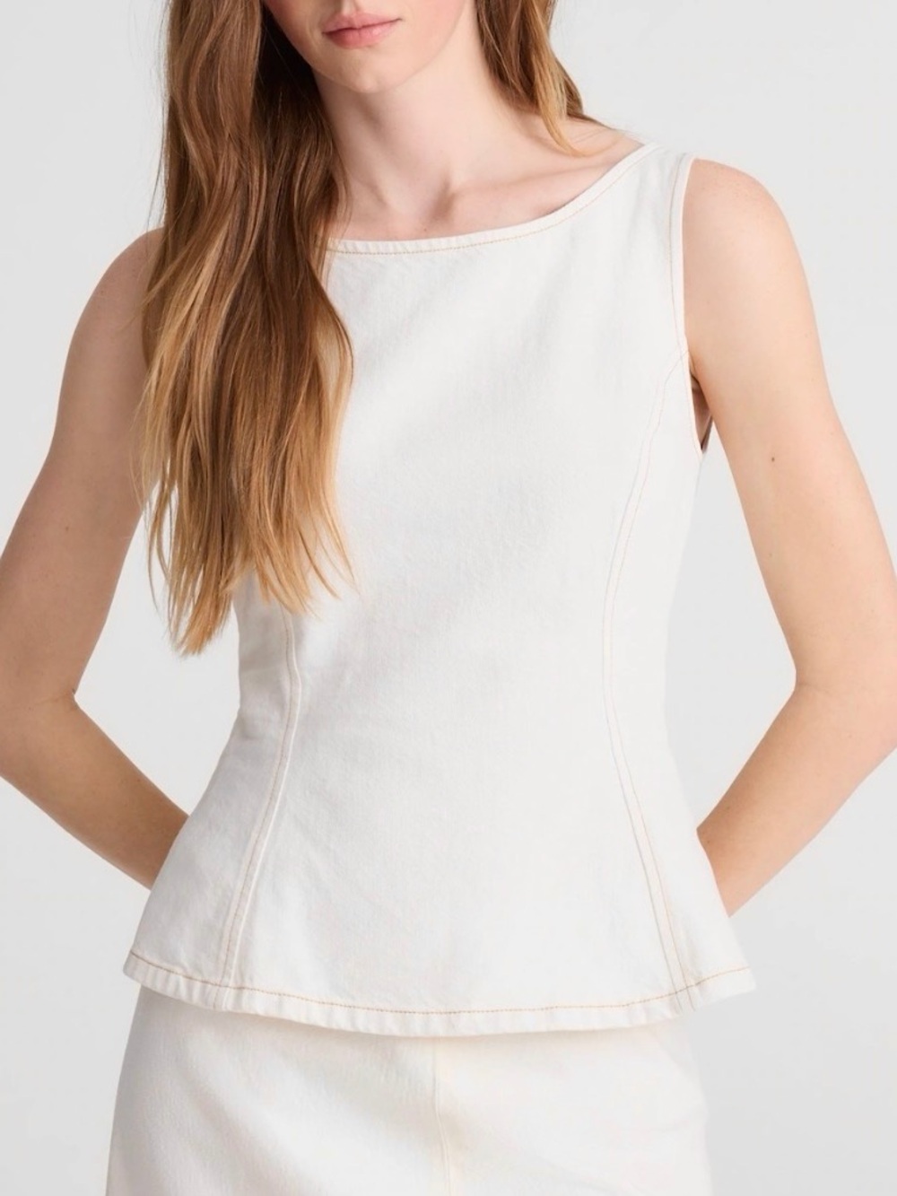 Madewell Denim Boatneck Shell Tank Top